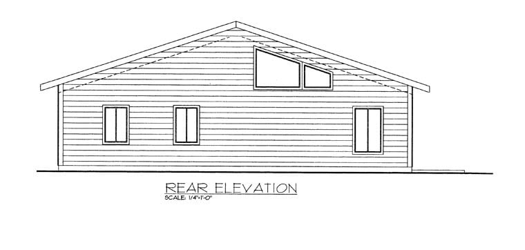  Rear Elevation of Plan 85358