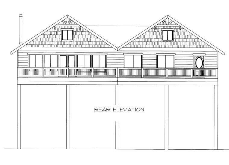  Rear Elevation of Plan 85360