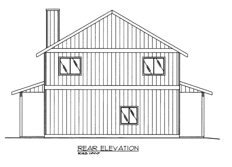  Rear Elevation of Plan 85369