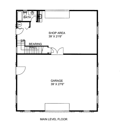 Garage Plan 85384 - 2 Car Garage Apartment First Level Plan