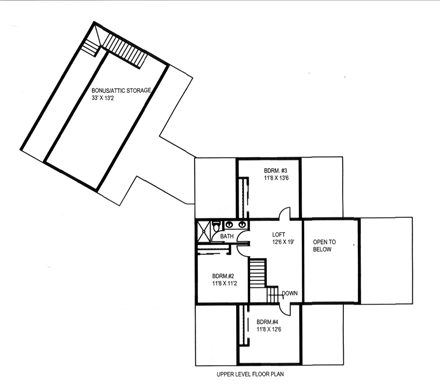 House Plan 85390 Second Level Plan