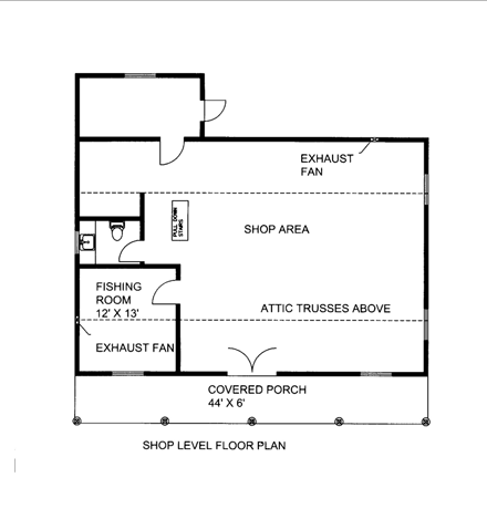 Garage Plan 85398 - 0 Car Garage First Level Plan