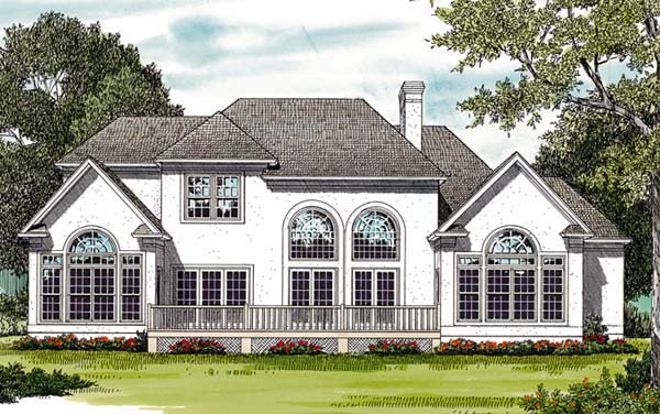 Traditional Rear Elevation of Plan 85400