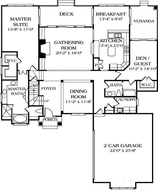 Cottage Craftsman Level One of Plan 85408