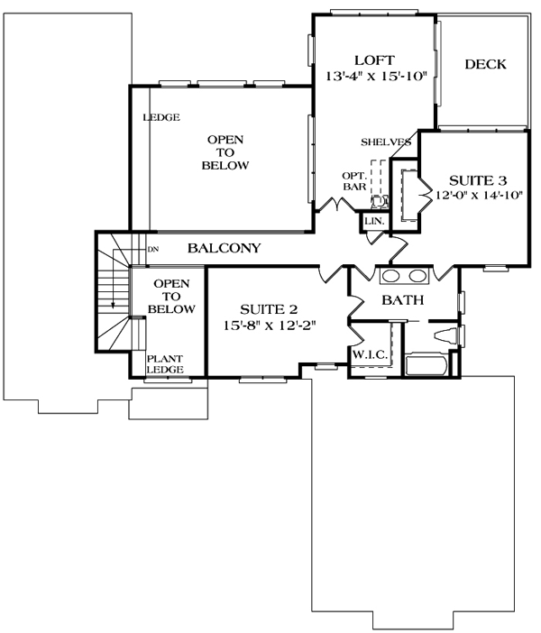 Cottage Craftsman Level Two of Plan 85408