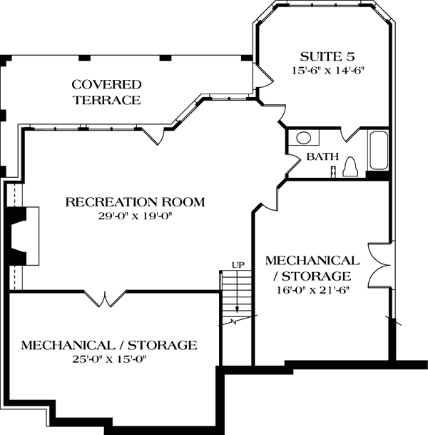 Traditional Lower Level of Plan 85410
