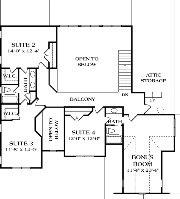 Cottage Craftsman Level Two of Plan 85414