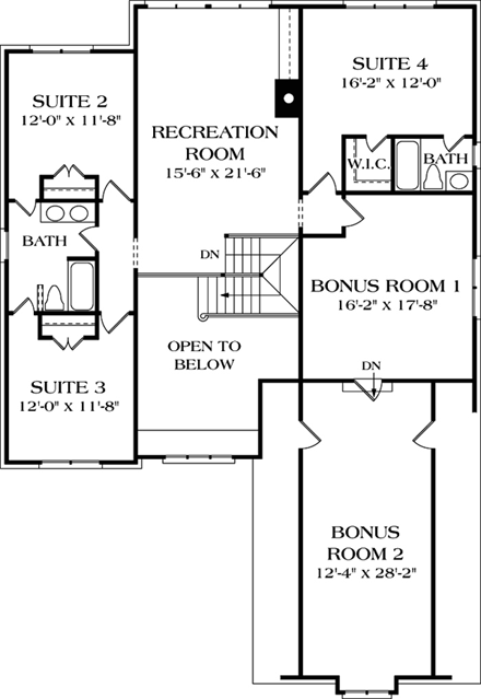 House Plan 85415 Second Level Plan