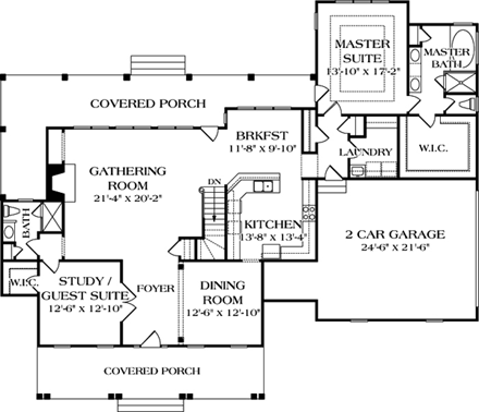 House Plan 85416 First Level Plan