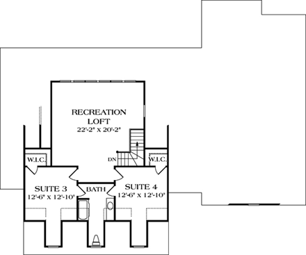 House Plan 85416 Second Level Plan