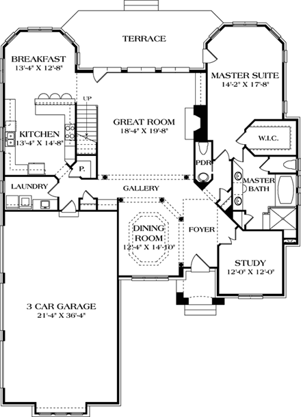 House Plan 85422 First Level Plan