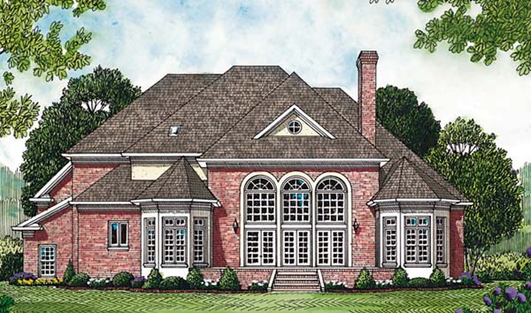 Traditional Rear Elevation of Plan 85429