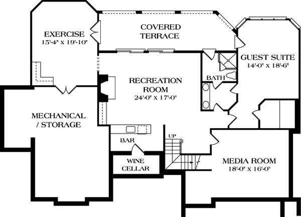 Traditional Lower Level of Plan 85432