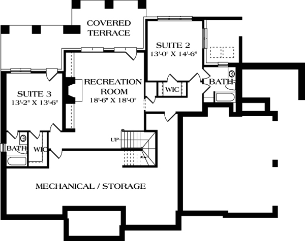 Bungalow Cottage Craftsman Lower Level of Plan 85433