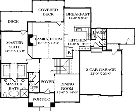 House Plan 85433 First Level Plan