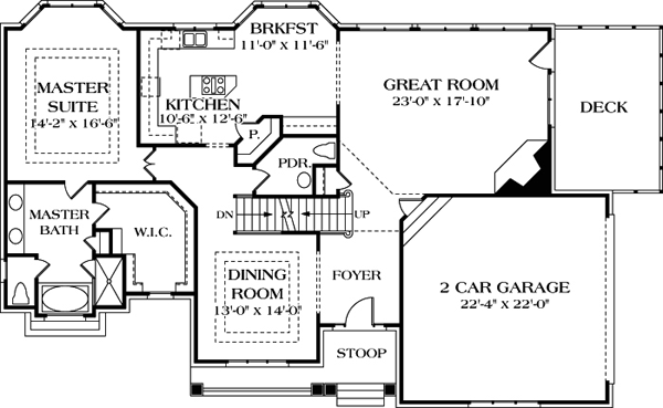 Cottage Craftsman Level One of Plan 85435