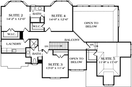 House Plan 85435 Second Level Plan