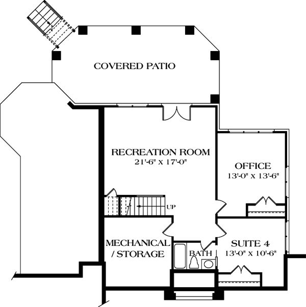 Traditional Lower Level of Plan 85442