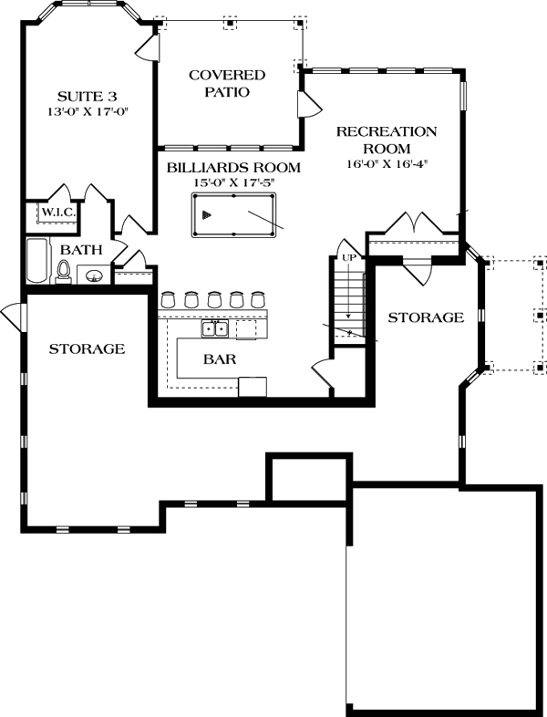 Cottage Lower Level of Plan 85444