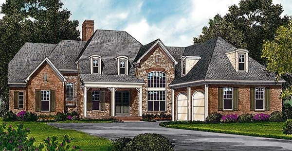 Cottage, European Plan with 4504 Sq. Ft., 4 Bedrooms, 4 Bathrooms, 2 Car Garage Elevation