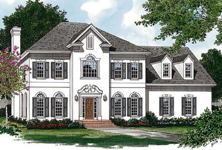 Colonial Traditional Elevation of Plan 85457