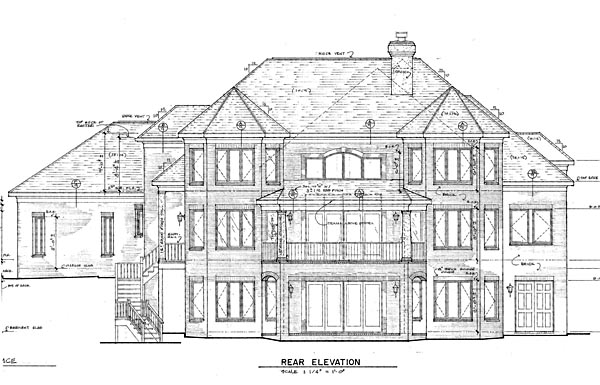 Traditional Rear Elevation of Plan 85460