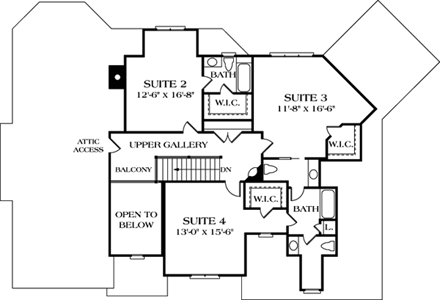 House Plan 85461 Second Level Plan