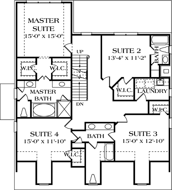 Farmhouse Level Two of Plan 85462