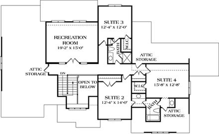 House Plan 85463 Second Level Plan