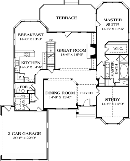 House Plan 85468 First Level Plan