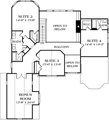 House Plan 85468 Second Level Plan