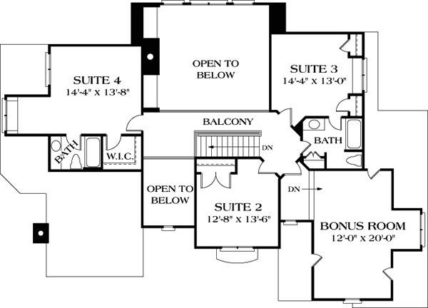 Cottage Traditional Level Two of Plan 85469