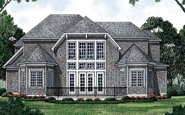 Cottage Traditional Rear Elevation of Plan 85469