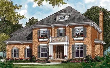 Colonial Traditional Elevation of Plan 85472