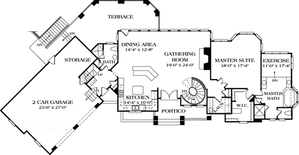 Cottage Craftsman Level One of Plan 85473