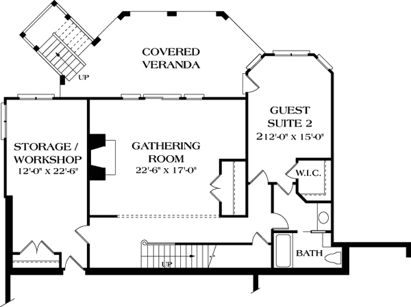 Traditional Lower Level of Plan 85476