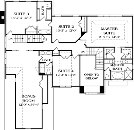 House Plan 85478 Second Level Plan