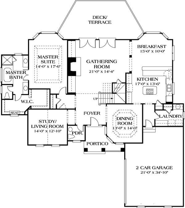 Cottage Craftsman Level One of Plan 85482