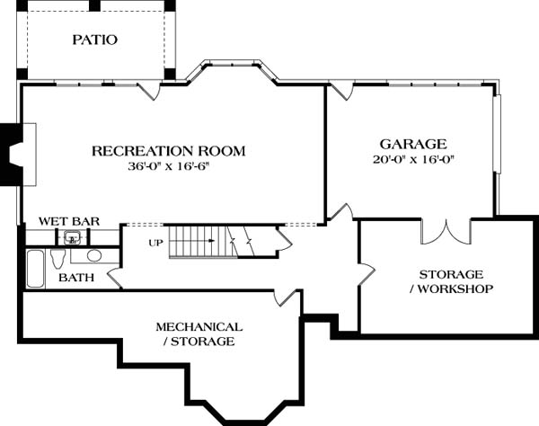 Traditional Lower Level of Plan 85486