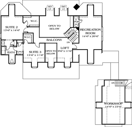 House Plan 85490 Second Level Plan