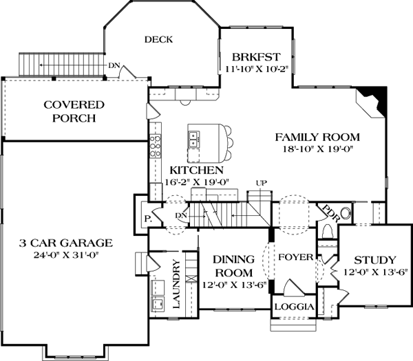 Cottage Craftsman Level One of Plan 85492