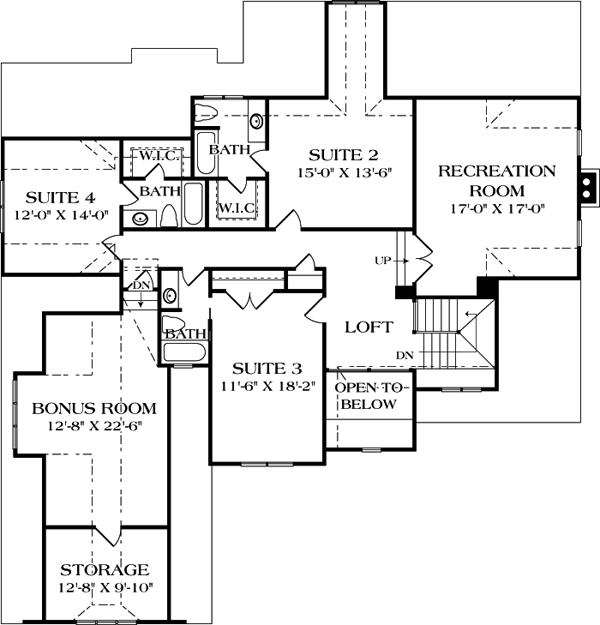 Cottage Craftsman Level Two of Plan 85494