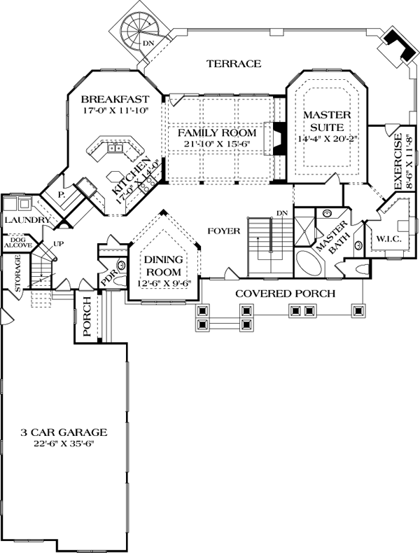 Cottage Craftsman Level One of Plan 85501