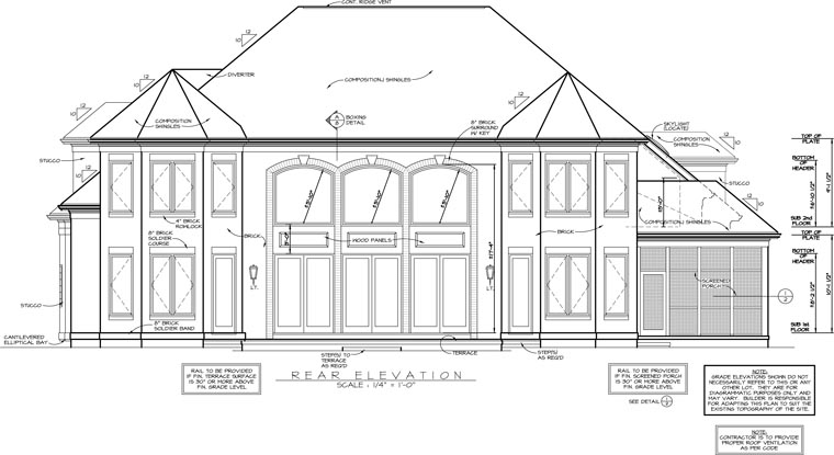 Traditional Rear Elevation of Plan 85504