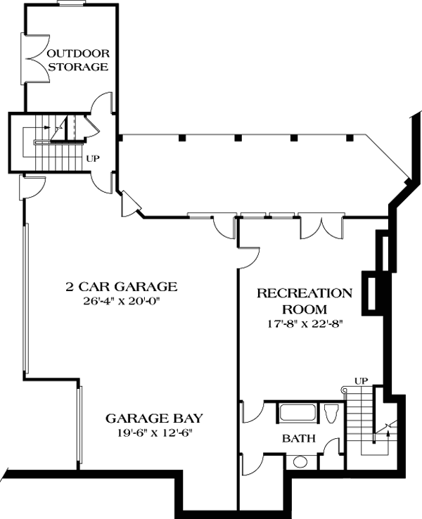 Farmhouse Traditional Lower Level of Plan 85511