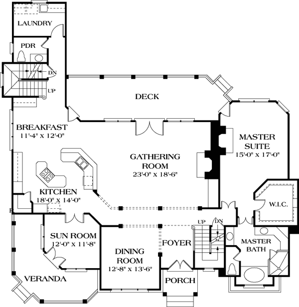 Farmhouse Traditional Level One of Plan 85511