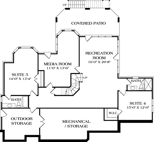 Traditional Lower Level of Plan 85513