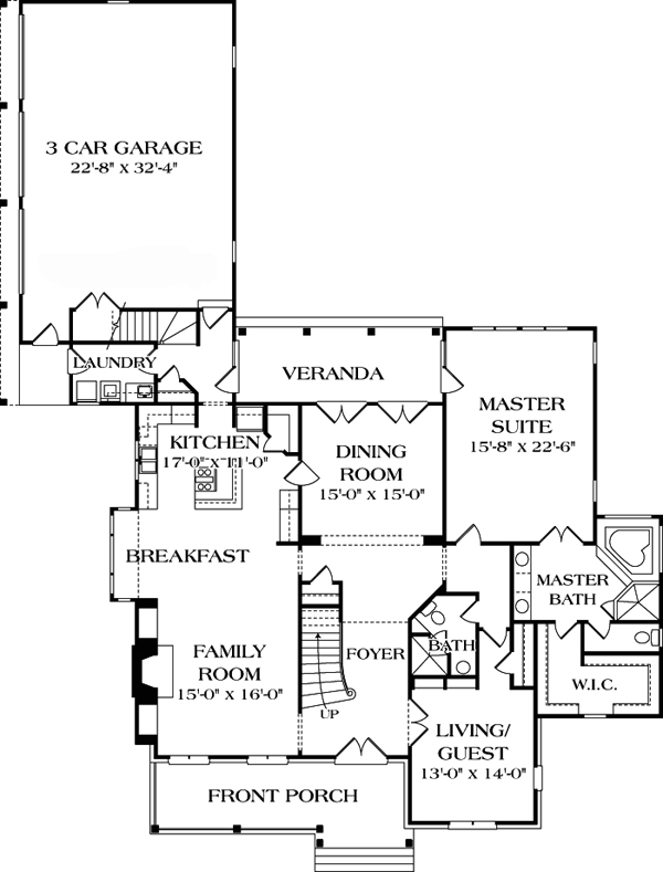 European French Country Level One of Plan 85526