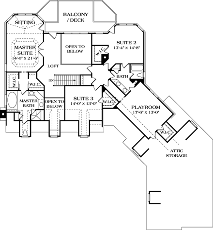 House Plan 85534 Second Level Plan