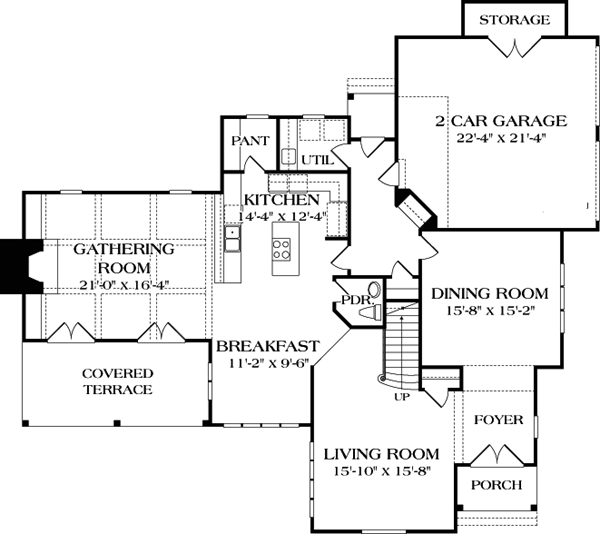 Cottage Country European Level One of Plan 85535